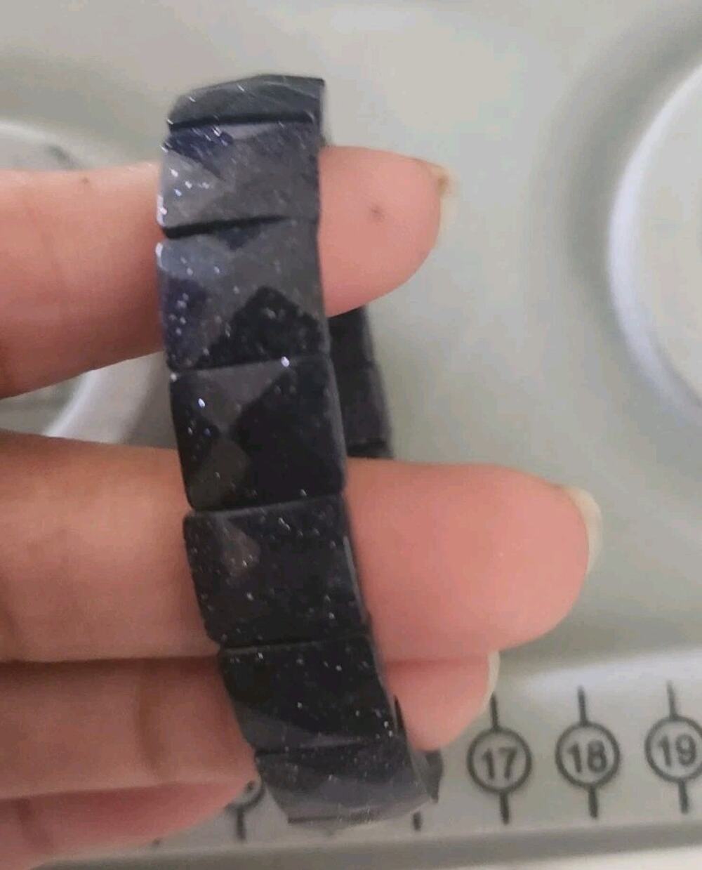 Blue Sandatone Bracelet (See Pictures For Details And Size)